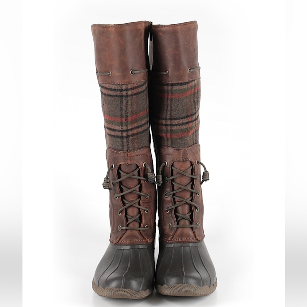 Sperry Saltwater Sela Tall Boot in Plaid, size 10